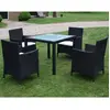 Image de vidaXL Ensemble à manger d'extérieur 5pcs avec coussins Résine tressée