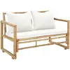 Image de vidaXL Canapé de jardin à 2 places avec coussins Bambou