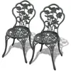 Image de vidaXL Chaises de bistro lot de 2 Aluminium coulé Vert