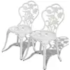 Image de vidaXL Chaises de bistro lot de 2 Aluminium coulé Blanc