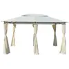 Image de vidaXL Tonnelle avec rideaux 4 x 3 m Blanc