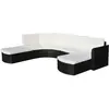Image de vidaXL Salon de jardin 4 pcs avec coussins Résine tressée Noir