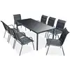 Image de vidaXL Ensemble à manger d'extérieur 9 pcs Acier Noir