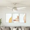 Image de vidaXL Ventilateur de plafond orné avec lampe 128 cm Blanc