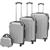 Image de vidaXL Ensemble de Valises à roulettes 4 Pièces Argenté Bagage Voyage Vacances