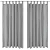 Image de vidaXL Rideau occultant avec boucles 2 pcs 140 x 225 cm Gris