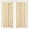 Image de vidaXL Rideau occultant avec boucles 2 pcs 140 x 225 cm Beige