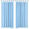 Image de vidaXL Rideau occultant avec boucles 2 pcs 140 x 175 cm Turquoise