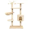 Image de vidaXL Arbre à Chat avec Griffoirs en Sisal 125 cm Beige Grattoir Animaux