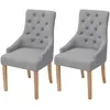 Image de vidaXL Chaises à manger lot de 2 gris clair tissu
