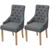 Image de vidaXL Chaises à manger lot de 2 gris foncé tissu