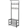 Image de vidaXL Porte-manteau avec rangement pour chaussures 68x32x182,5cm Noir