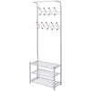 Image de vidaXL Porte-manteau avec rangement de chaussures 68x32x182,5cm Blanc
