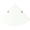Image de vidaXL Étagère de coin + supports chromés Verre Transparent 35 x 35 cm