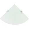 Image de vidaXL Étagère de Coin avec Supports chromés Salle de Bain Verre Blanc 25x25 cm