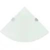Image de vidaXL Étagère de coin avec supports chromés Verre Blanc 25 x 25 cm
