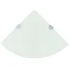 Image de vidaXL Étagère de Coin avec Supports chromés Douche Chambre Verre Blanc 35x35 cm
