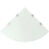 Image de vidaXL Étagère de Coin avec Supports chromés Salle de Bain Verre Blanc 45x45 cm