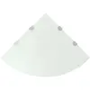 Image de vidaXL Étagère de coin avec supports chromés Verre Blanc 45 x 45 cm