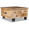 Image de vidaXL Table Basse Table d'Appoint Table de Chevet Canapé Salon Salle de Séjour Maison Intérieur 70x70x40 cm Bois de Manguier Brut