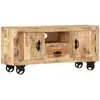 Image de vidaXL Meuble TV Bois de manguier brut 110x30x50 cm