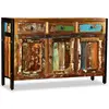 Image de vidaXL Buffet Armoire Latérale Armoire de Rangement Meuble de Rangement avec 3 Compartiments et 3 Tiroirs Bois de Récupération Massif 120x35x76 cm