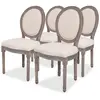 Image de vidaXL Chaises à manger lot de 4 crème tissu