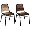 Image de vidaXL Chaises à manger lot de 2 bois de récupération massif