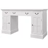 Image de vidaXL Bureau à Double piédestal Blanc 140 x 48 x 80 cm