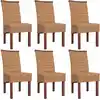 Image de vidaXL Chaises à manger lot de 6 marron rotin naturel