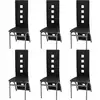 Image de vidaXL Chaises à manger lot de 6 noir similicuir