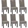 Image de vidaXL Chaises à manger lot de 6 rotin Kubu bois de manguier