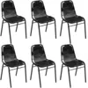 Image de vidaXL Chaises à manger lot de 6 noir cuir véritable