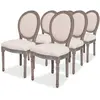 Image de vidaXL Chaises à manger lot de 6 crème tissu
