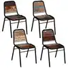 Image de vidaXL Chaises à manger lot de 4 bois de récupération solide