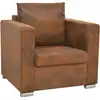 Image de vidaXL Fauteuil marron 82 x 73 x 82 cm en similicuir suédé