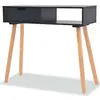 Image de vidaXL Table console Bois de pin massif 80 x 30 x 72 cm Noir