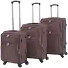 Image de vidaXL Jeu de valises souples 3 pcs Couleur de café