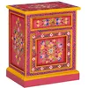 Image de vidaXL Table de Chevet Table de Nuit Armoire de Chevet Armoire de Lit Chambre Maison Intérieur Rose Peinture à la Main Bois de Manguier Massif