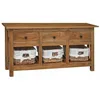 Image de vidaXL Buffet, Armoire avec 3 Tiroirs et 3 Paniers, Table Basse de Salon Salle de Séjour Intérieur, Bois d'Acajou Massif 100x30x50 cm