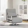 Image de vidaXL Fauteuil pivotant et canapé-lit Gris clair Tissu