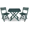 Image de vidaXL Ensemble de Bistro Pliable 3 pcs Ensemble de Salle à Manger Salon de Jardin Table et Chaises à Dîner Patio Extérieur Plastique Vert
