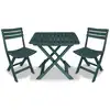 Image de vidaXL Ensemble de bistro pliable 3 pcs Plastique Vert