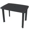 Image de vidaXL Table de Jardin 101x68x72 cm, Plastique, Anthracite, Résistante aux Intempéries, pour Balcon ou Jardin, Trou pour Parasol 3,6 cm, Table Extérieure