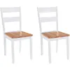 Image de vidaXL Chaises à manger lot de 2 blanc bois hévéa massif