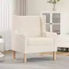 Image de vidaXL Fauteuil blanc crème tissu