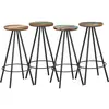 Image de vidaXL Tabourets de bar lot de 4 bois massif de récupération