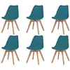 Image de vidaXL Chaises à manger lot de 6 Turquoise Plastique