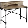 Image de vidaXL Bureau Bois de Manguier Massif et Acier Table d'Ordinateur Meuble