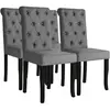 Image de vidaXL Chaises à manger lot de 4 gris foncé tissu